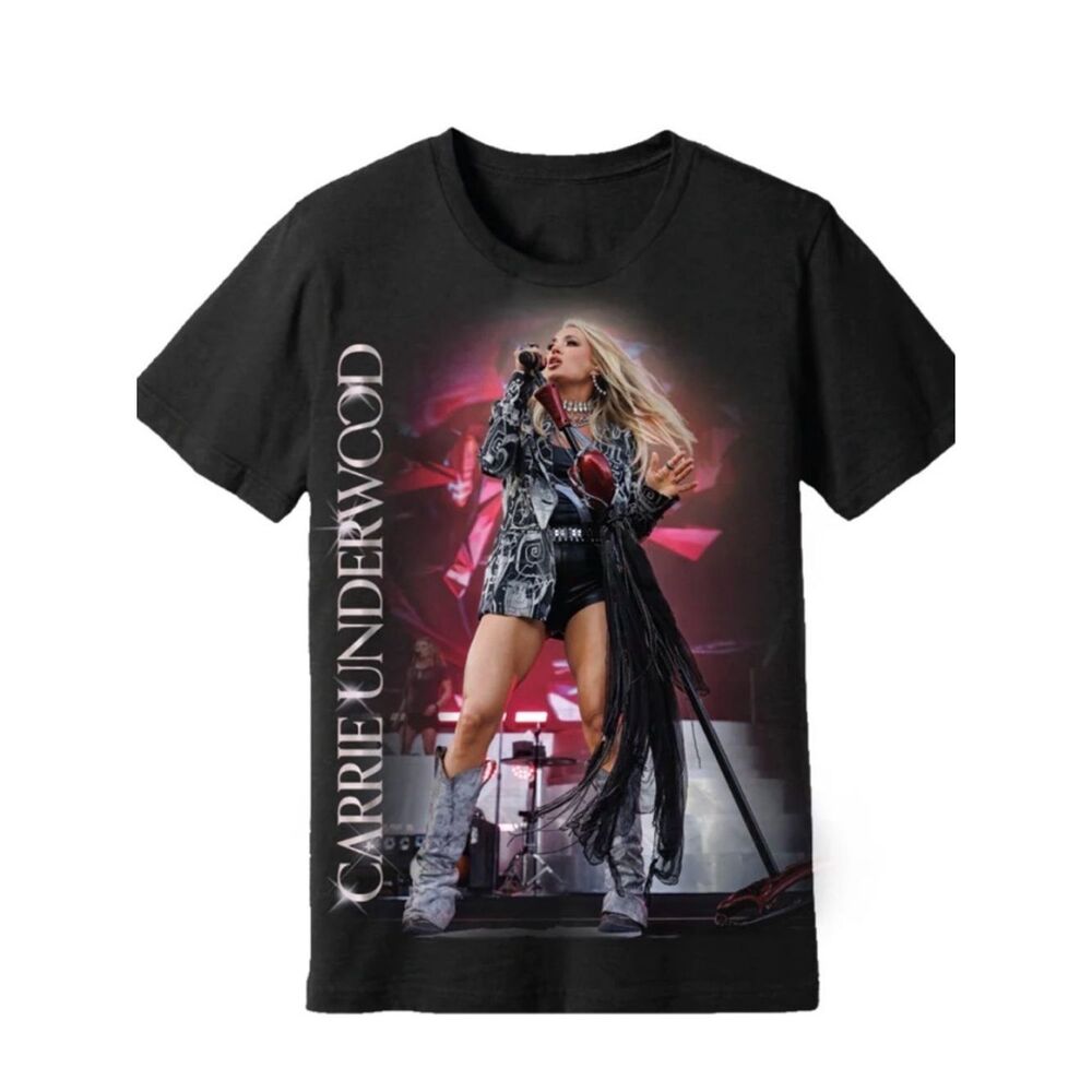 🎤 Carrie Underwood Concert Graphic Tee – Size Large – Black Tour Style